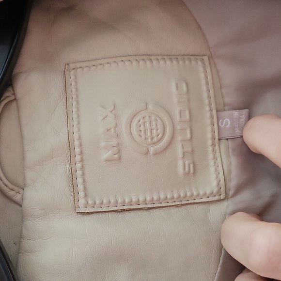 Max Studio Faux Leather jacket Cream - Picture 2 of 6